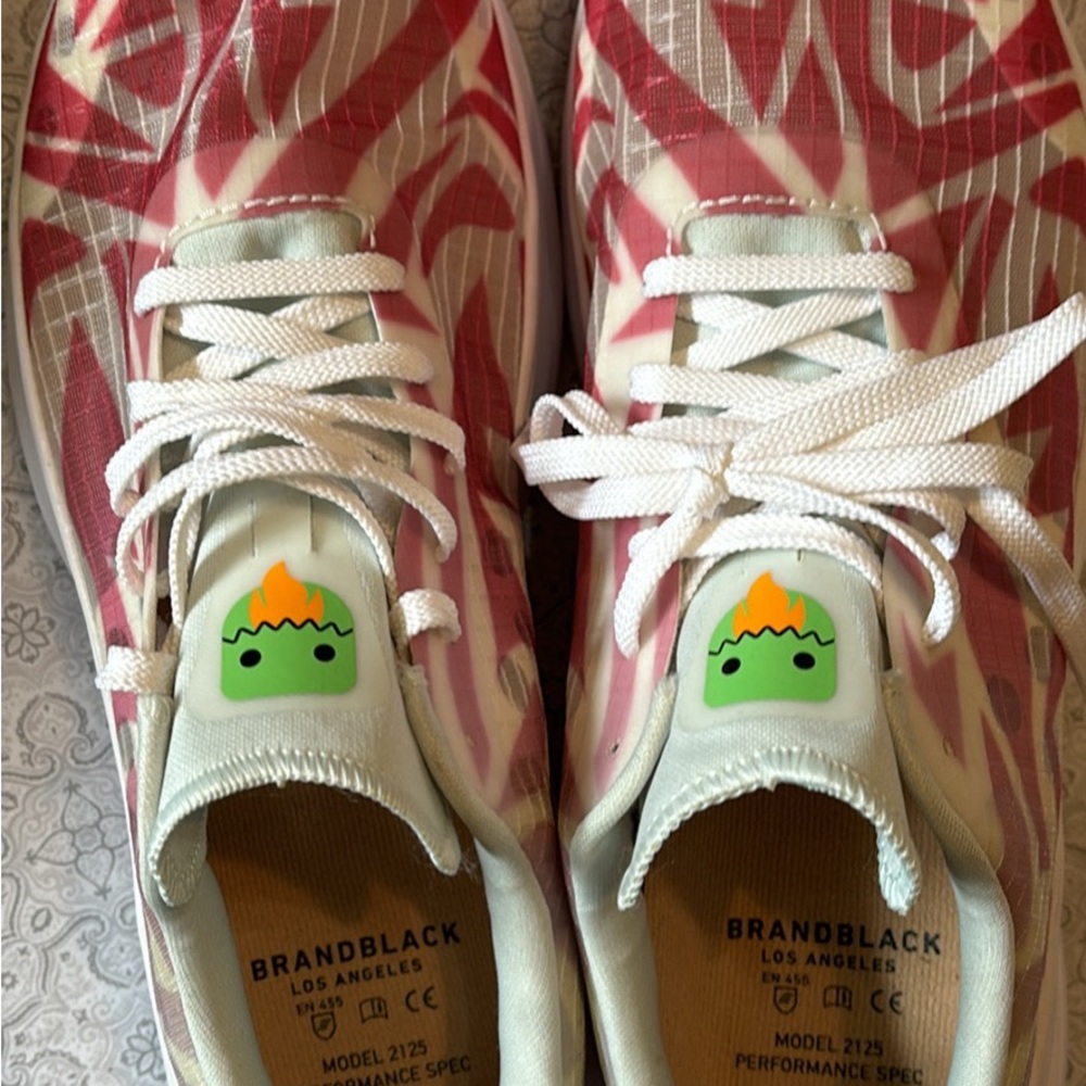 Brandblack Pink and White Patterned Sneakers